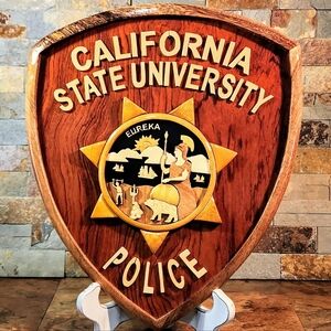 California State University (Eureka) Police Wall Decor Plaque  • Handcrafted